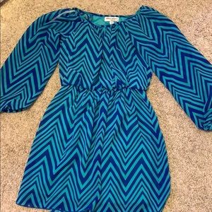 teal and navy chevron dress!